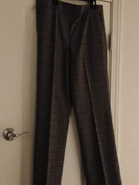 Ladies Gray Multi Plaid Slack